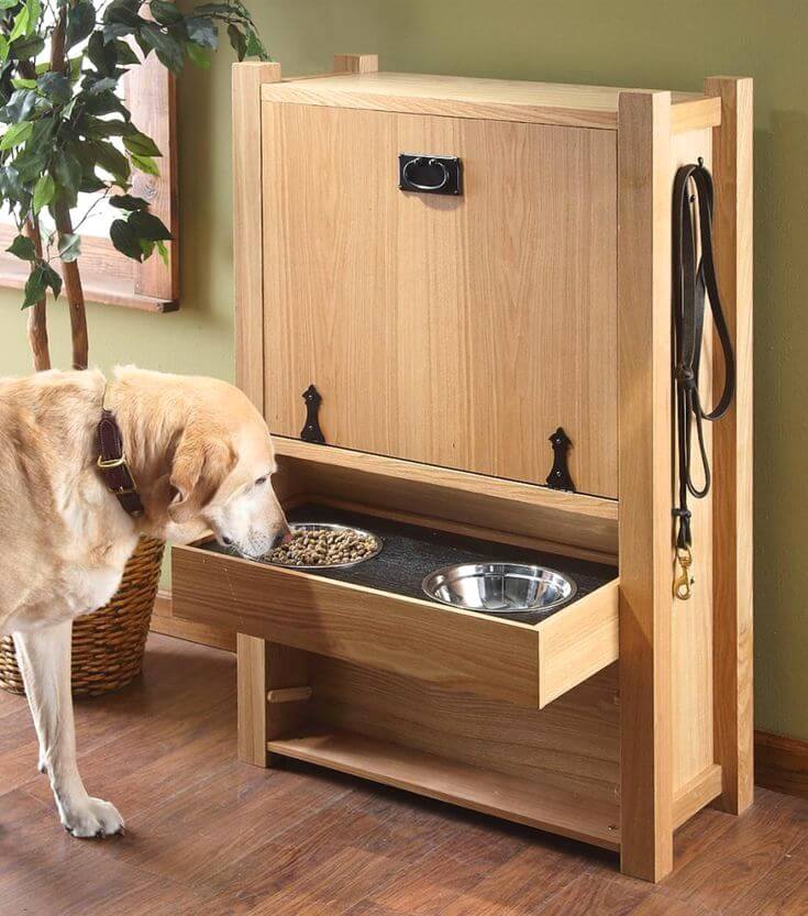 cabinet dog food dispenser