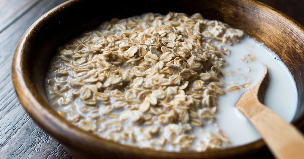 plain oatmeal in a bowl