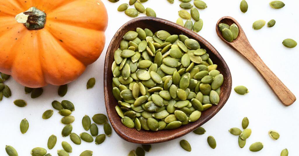 pumpkin seeds in a bowl
